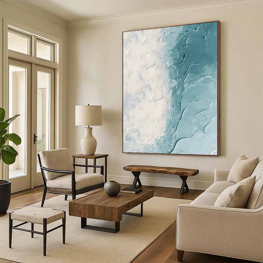 Waves_Blue_White_Coastal_Textured_Wall_Art_Y7DE0 wall art